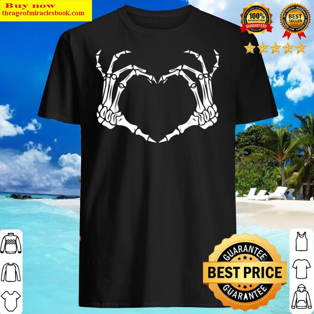 Skeleton Hand Heart Sign Bones Costume Funny