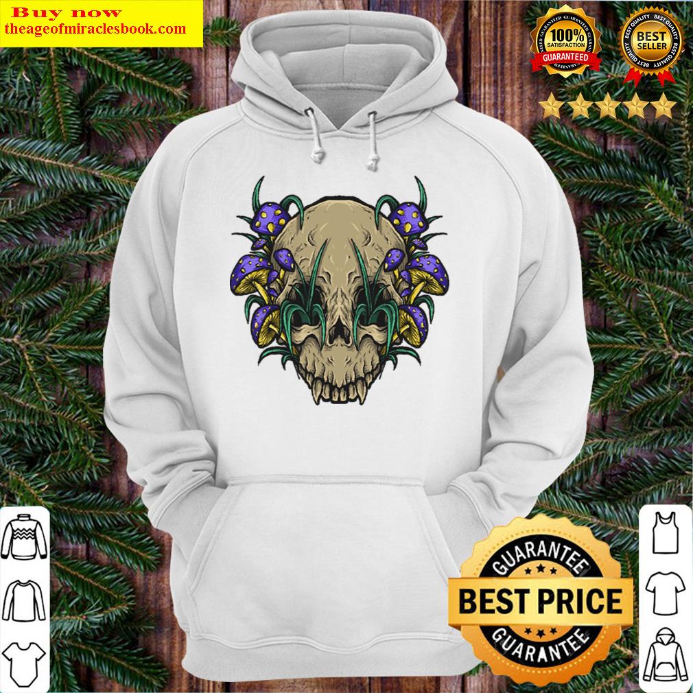 skull with mushrooms hoodie