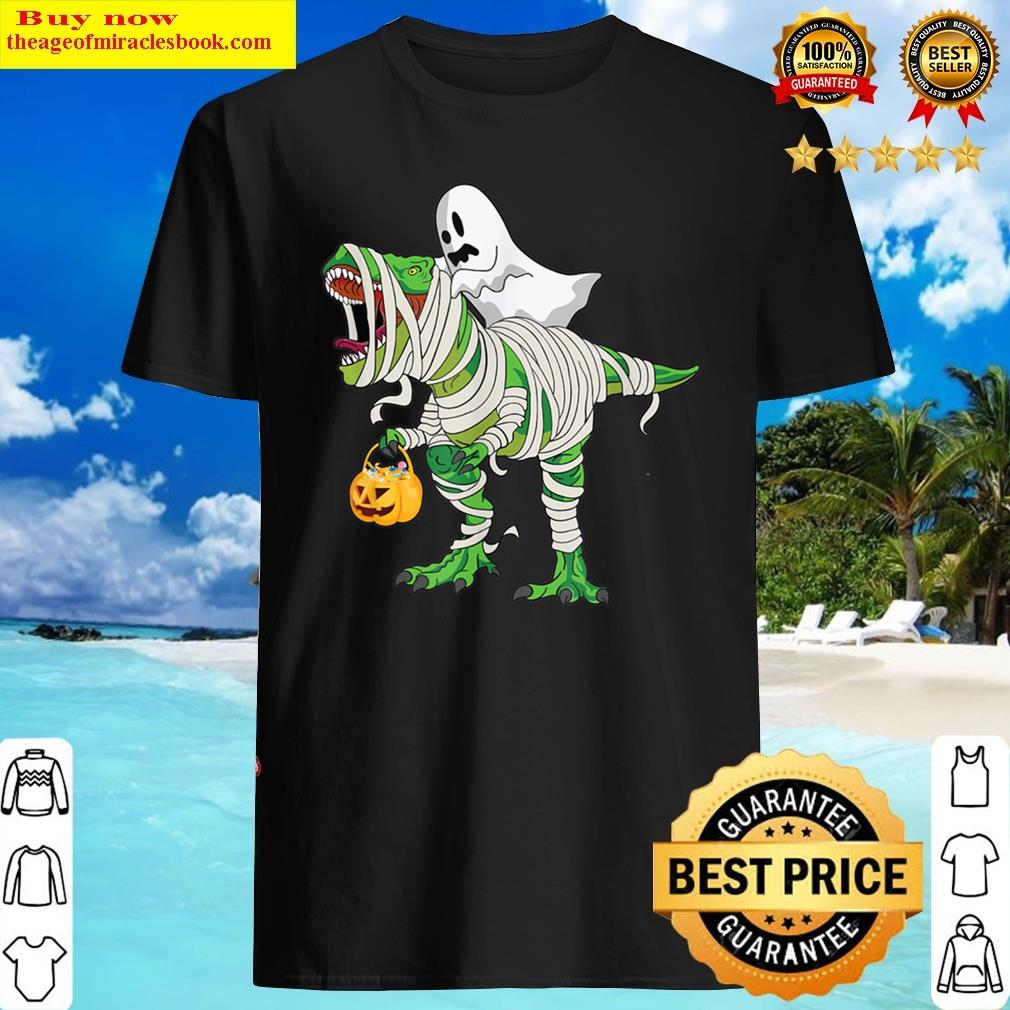 Ghost Riding Dinosaur Riding T-rex Shirt