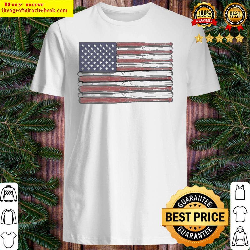 Gift For Baseball Lovers Baseball Bats American Flag Shirt