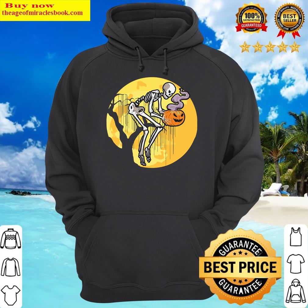 jack o lantern scary moon flying skull pumpkin hoodie