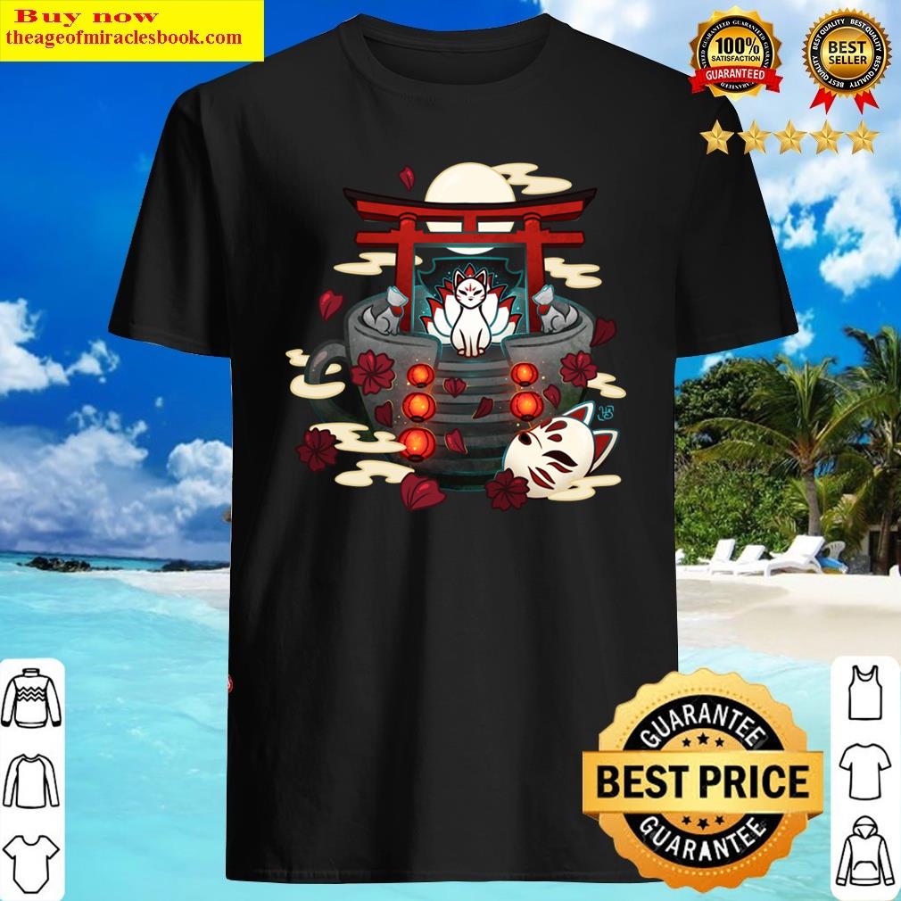 Moonlit Kitsune Shrine Teacup Shirt