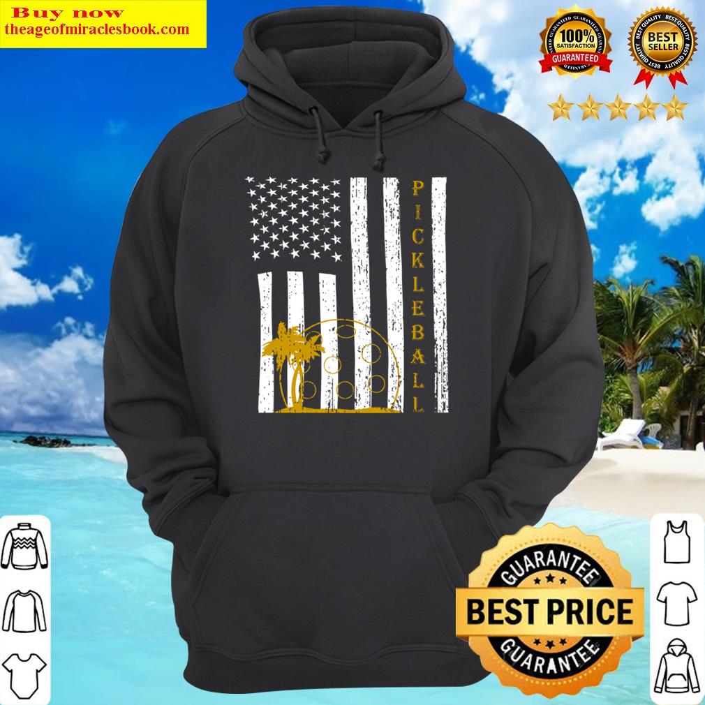 pickleball american flag distressed hoodie