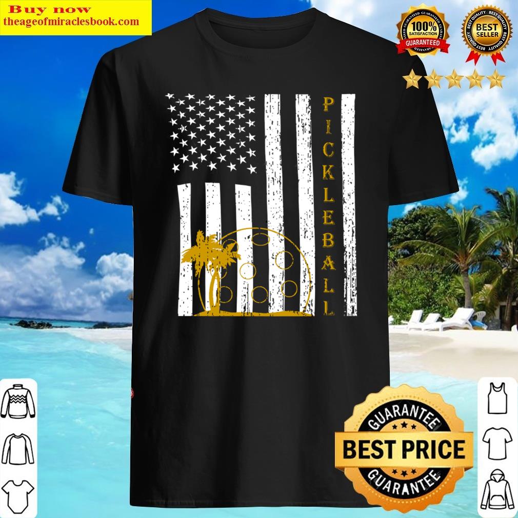 Pickleball American Flag Distressed Shirt Pickleball American Flag Distressed Shirt