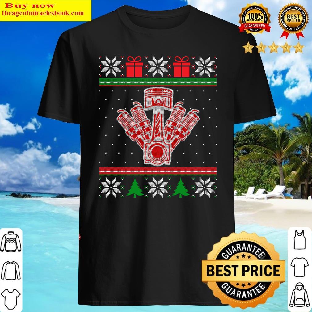 Piston Lover Car Mechanics Ugly Christmas Shirt