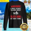 red warning sled dog sweater