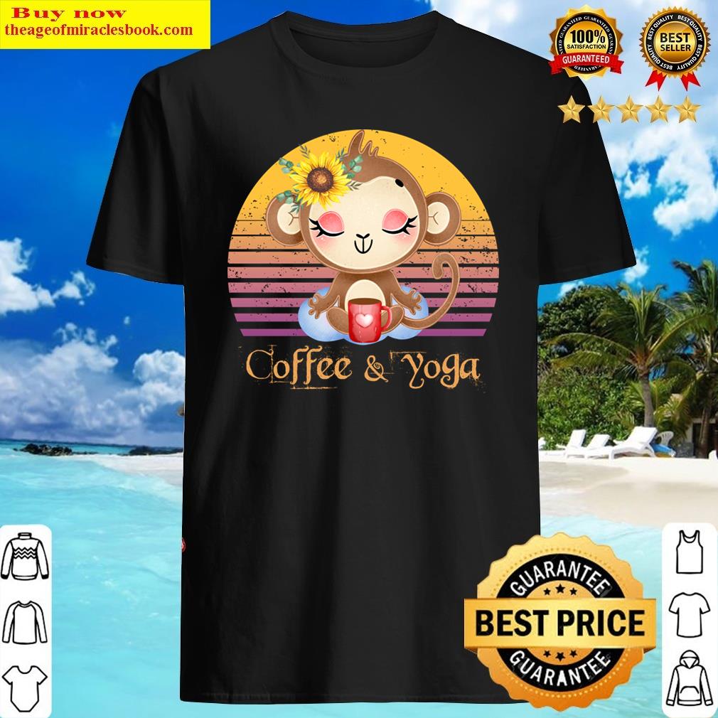 Retro Monkey Meditating Coffee And Yoga Shirt