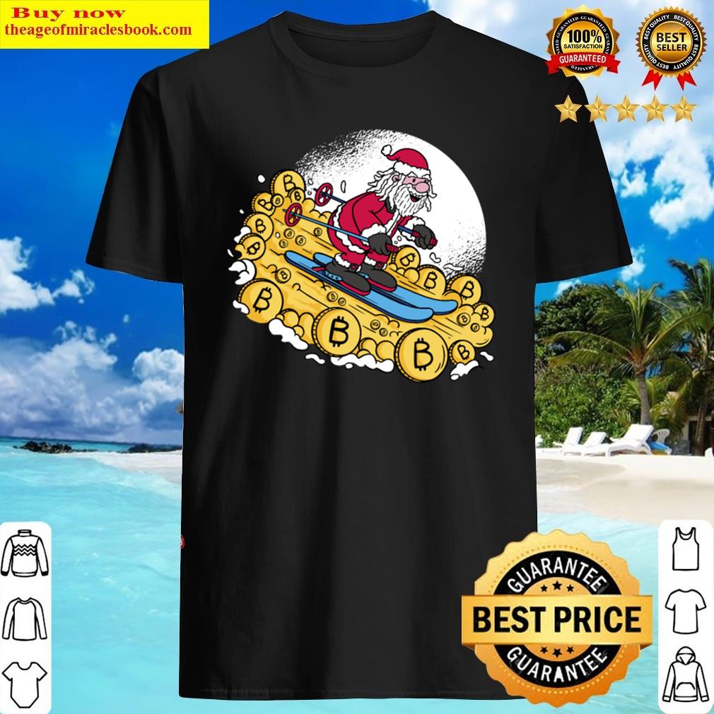 Santa Skiing In Bitcoins Shirt