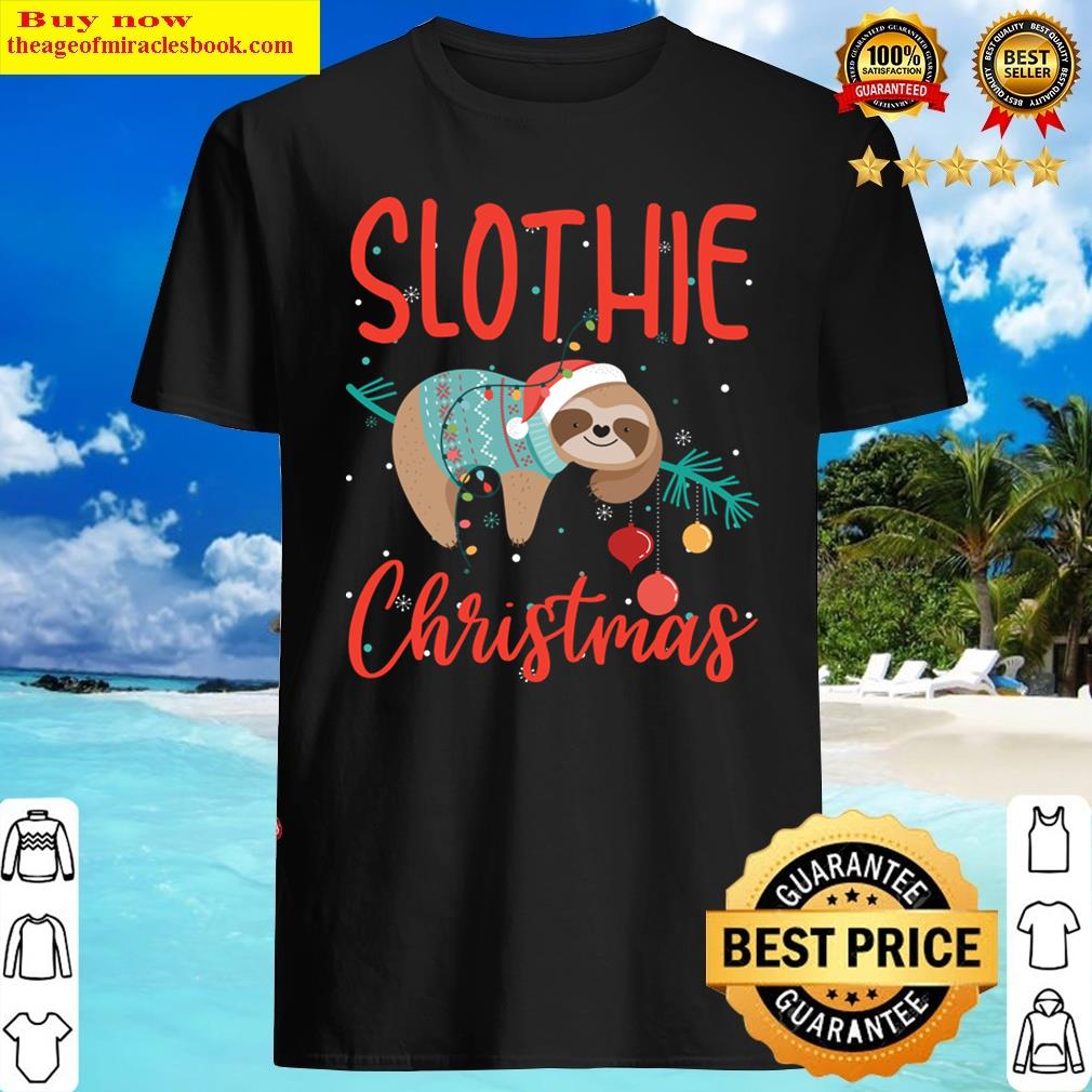 Slothie Christmas Sloth Santa Claus Shirt