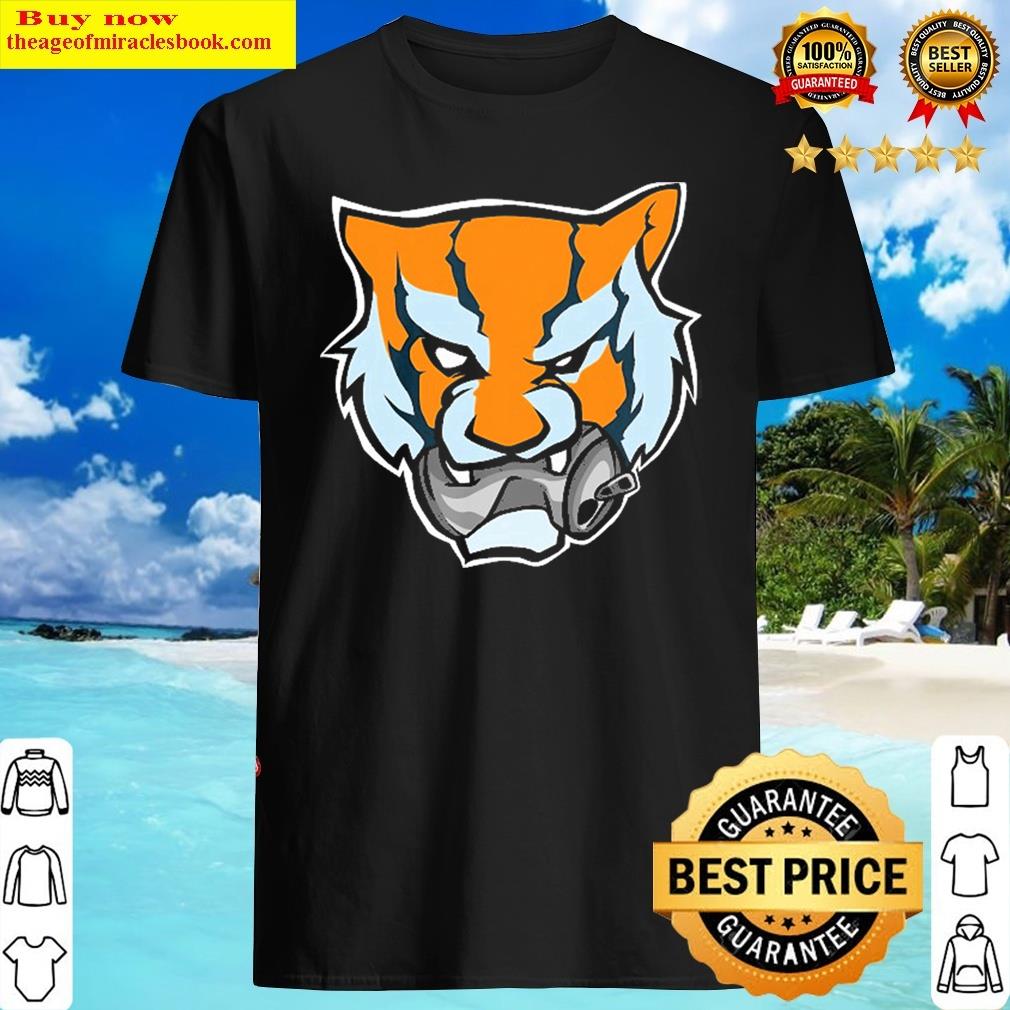 Tiger Head Biting A Can Graphic Shirt
