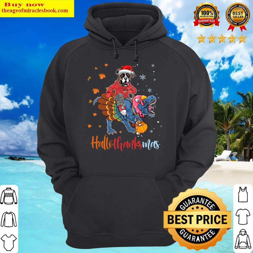 boxer hallothanksmas long sleeve hoodie