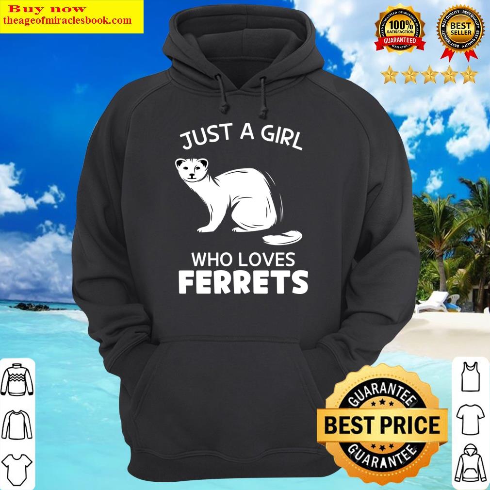 cute white weasel ferret hoodie
