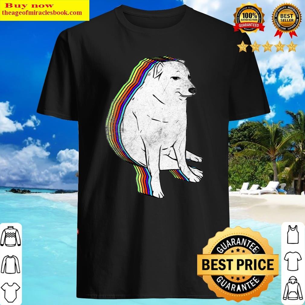 Cheems Doge Grunge Rainbow Shirt