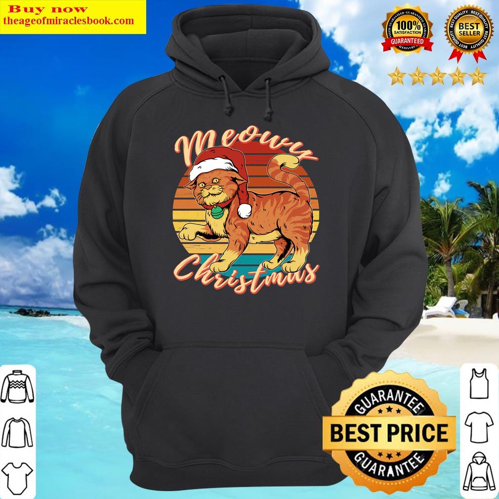 meowy christmas cat essential hoodie