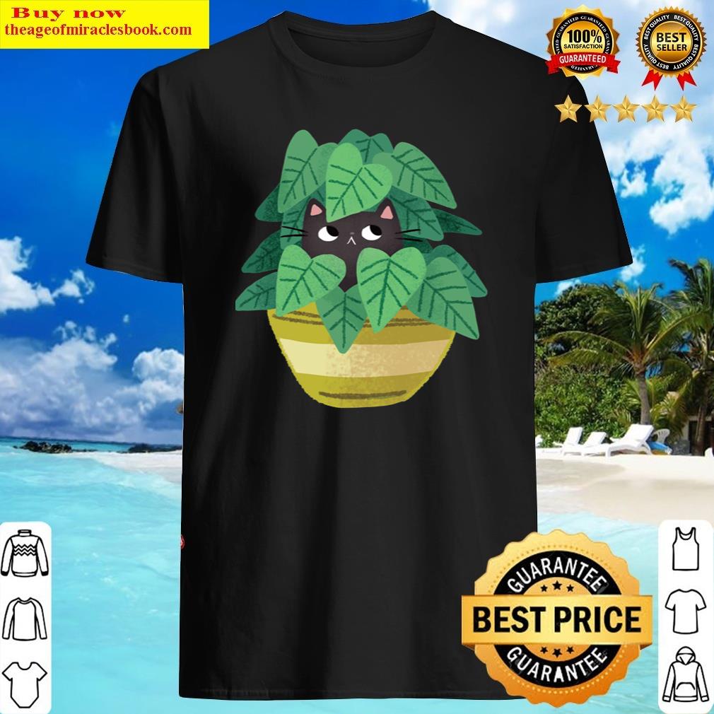 Black Cat In Planter . Shirt
