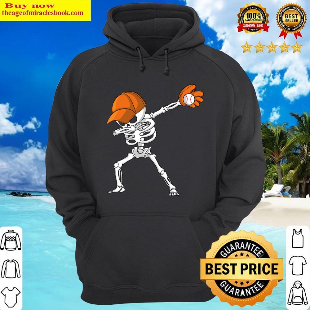 Alternative view of Dabbing Skeleton Baseball Halloween Player Catcher Pitcher Shirt